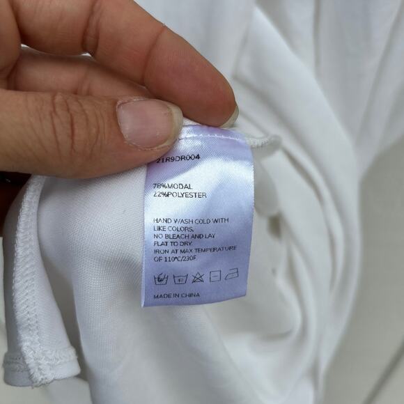 Nap Dress Loungewear, White Wrap, Short Sleeve, Oversize, Sz‎ S - Picture 6 of 8